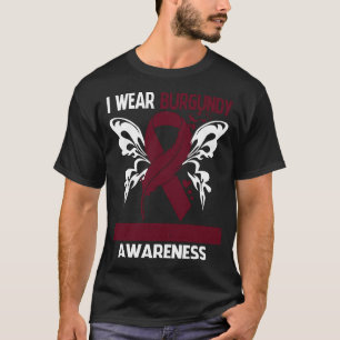 Ich trage Burgund für das AMYLOIDOSIS-Bewusstsein T-Shirt