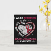 Ich trage Burgund für Hirnaneurysma-Geschenke Karte (Gelbe Blume)