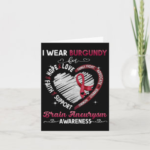 Ich trage Burgund für Hirnaneurysma-Geschenke Karte