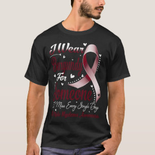 Ich trage Burgund für mehrfache MYELOMA-Bewusstsei T-Shirt