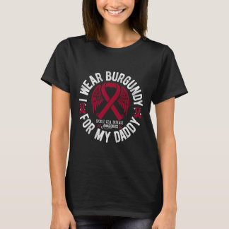 Ich trage Burgund für mein Daddy Sickle Cell Aware T-Shirt