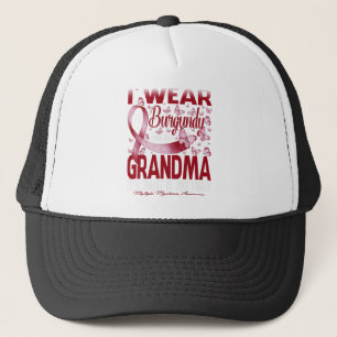 Ich trage Burgund für mein Oma-Multiples Myelom Truckerkappe