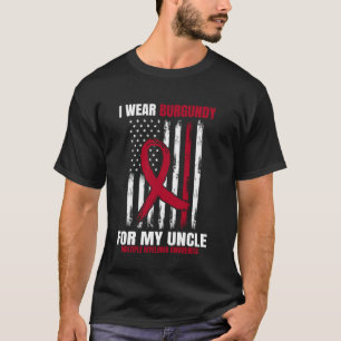 Ich trage Burgund für mein Onkel-Multiples Myelom T-Shirt