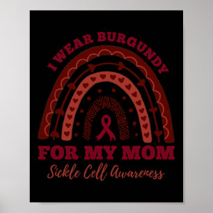 Ich trage Burgund für meine Mama Rainbow-Sickle-Ce Poster
