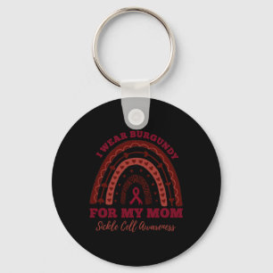 Ich trage Burgund für meine Mama Rainbow-Sickle-Ce Schlüsselanhänger