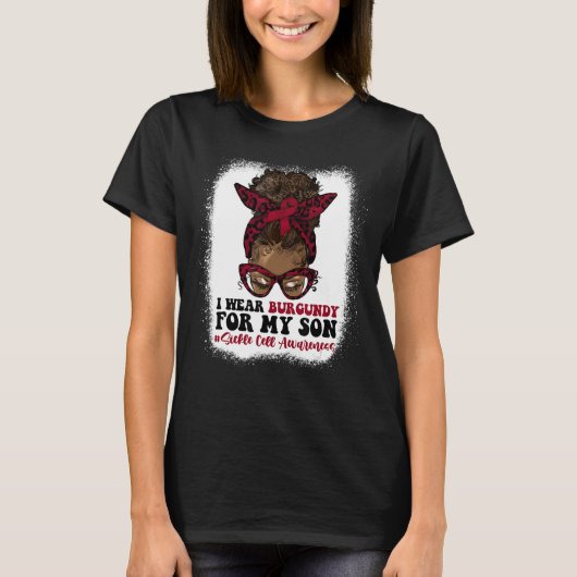 Ich trage Burgund für meine Son Ribbon Messy Bun S T-Shirt (Vorderseite)