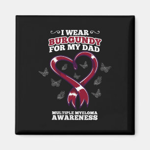 Ich trage Burgund-Vater Multiples Myelom Awareness Magnet