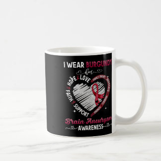 Ich trage Burgunderrot für Hirnaneurysma-Bewusstse Kaffeetasse