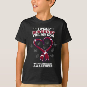 Ich trage Burgunderrot Sohn Multiple Myelom-Bewuss T-Shirt