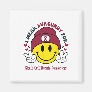 Ich trage Burgundy für die Anämie der Sichelzellen Magnet