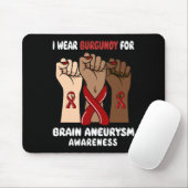 Ich trage Burgundy für Gehirnaneurysma Awareness Mousepad (Mit Mouse)