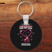 Ich trage Burgundy für mein Vater-Sichelzellanäugn Schlüsselanhänger (Vorderseite)