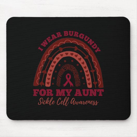 Ich trage Burgundy für meine Tante Rainbow-Sickle- Mousepad (Vorne)