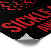 Ich trage Burgundy Ribbon Sickle Cell Awareness Se Poster (Ecke)