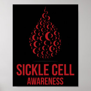 Ich trage Burgundy Ribbon Sickle Cell Awareness Se Poster