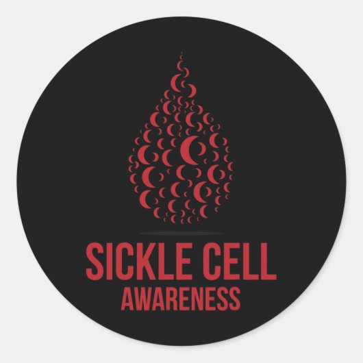 Ich trage Burgundy Ribbon Sickle Cell Awareness Se Runder Aufkleber (Vorderseite)