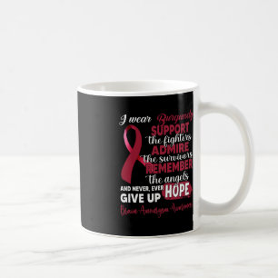 Ich trage Burgundy Support Fighters Brain Aneurysm Kaffeetasse