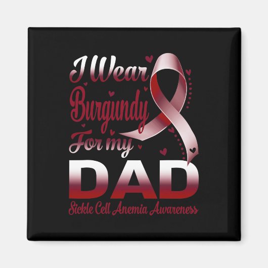 Ich trage Burgundy wegen Anämie der Sichelzellen m Magnet (Vorne)