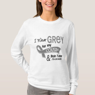Ich trage Cousin-Gehirn-Tumor des Grau-42 T-Shirt