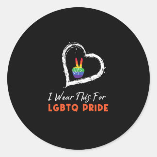 Ich trage das für LGBTQ, draußen und stolz Runder Aufkleber