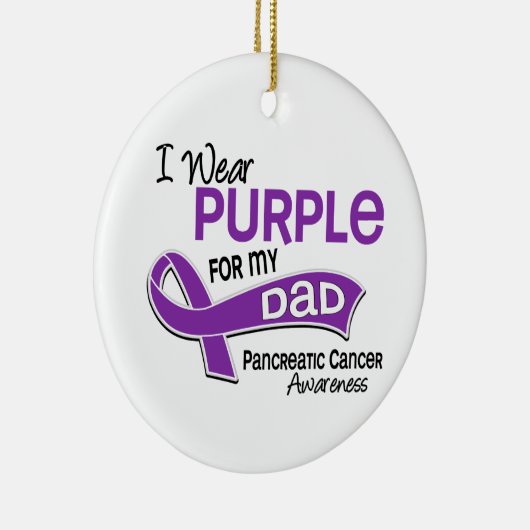 Ich trage den lila 42 Vater-pankreatischen Krebs Keramik Ornament (Rechts)