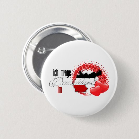 Ich trage Deutschland im Herzen Button (Vorne & Hinten)