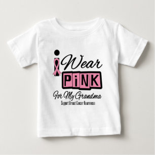 Ich trage die rosa Brustkrebs-Großmutter (Retro) Baby T-shirt