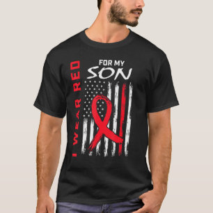 Ich trage die rote Sohn-Herzkrankheits-Bewusstsein T-Shirt