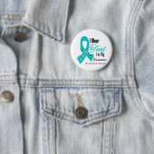 Ich trage ein Aquamarines Ribbon-Ovarialkarzinom-O Button (Beispiel)