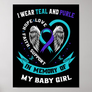 Ich trage ein Aquamarines und Lila Baby-Suizid-Bew Poster