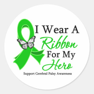Ich trage ein Band für meine HELD zerebrale Runder Aufkleber