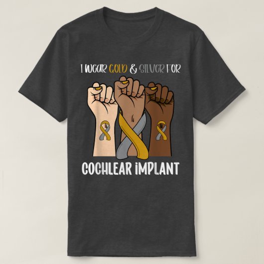 Ich trage ein Bewusstsein für Cochlear-Implantate T-Shirt (Design vorne)