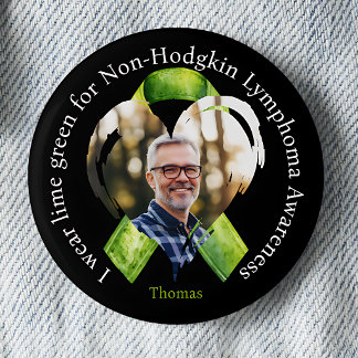 Ich trage ein limettengrünes Bewusstseinsfoto Button