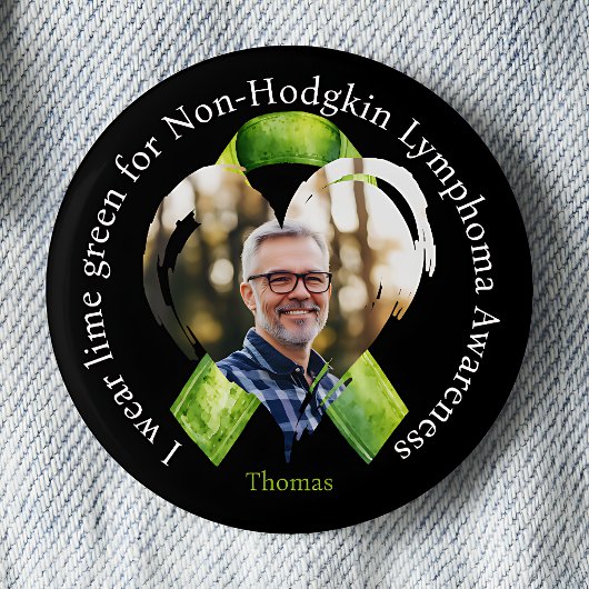Ich trage ein limettengrünes Bewusstseinsfoto Button