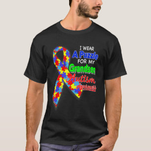 Ich trage ein Puzzle für meinen Enkel Autismus-Be T-Shirt