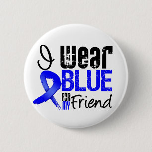 Ich trage eine blaue Schleife für meinen Freund -  Button