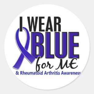 ich trage eine blauen Me Rheumatoide Arthritis RA Runder Aufkleber
