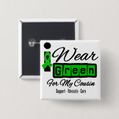 Ich trage eine grüne Schleife (Retro) - Cousin Button (Vorne & Hinten)