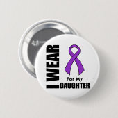 Ich trage eine Lila Band für meine Tochter Button (Vorne & Hinten)