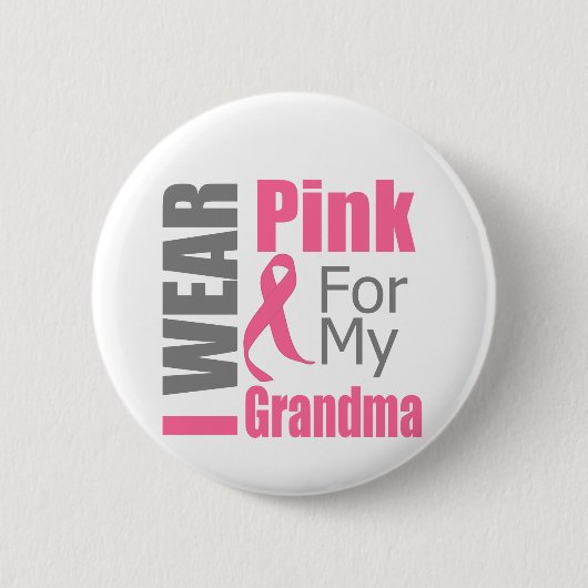 Ich trage eine rosa Schleife für meinen Oma-BRUSTK Button (Vorderseite)