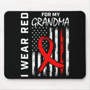Ich trage eine rote Schleife für das Bewusstsein f Mousepad