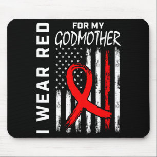 Ich trage eine rote Schleife für die Herzkrankheit Mousepad
