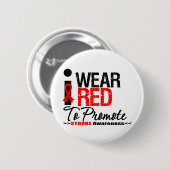 Ich trage eine rote Schleife, um das Bewusstsein f Button (Vorne & Hinten)