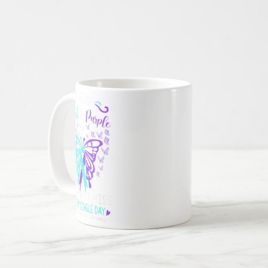 Ich trage einen Aquamarinen und Lila Selbstmordged Kaffeetasse (Vorderseite Links)