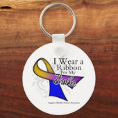 Ich trage einen Band für meinen Bruder - Blasen-Kr Schlüsselanhänger (Vorderseite)