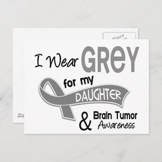 Ich trage einen grauen 42-Tochter-Hirntumor Postkarte (Vorne/Hinten)