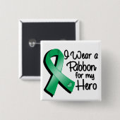 Ich trage einen grünen Smaragdband für meinen Held Button (Vorne & Hinten)