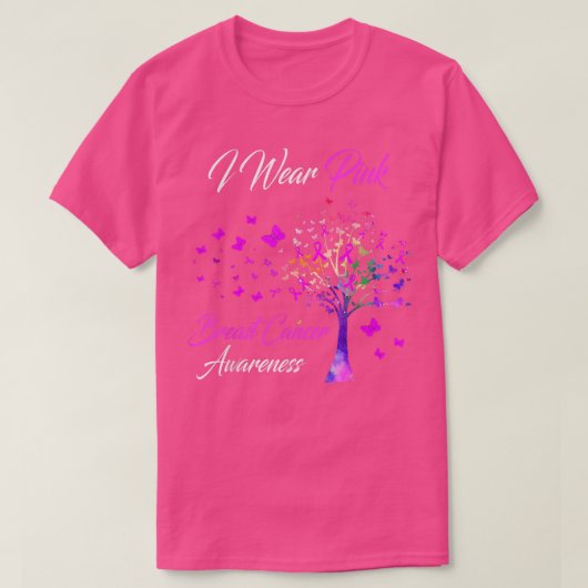 Ich trage einen rosa Brustkrebs-Bewusstseinsband T-Shirt (Design vorne)