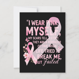 Ich trage einen rosa Inspirationskrebsüberlebnis Postkarte