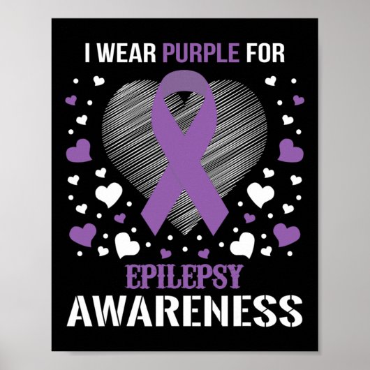 Ich trage Epilepsie Awareness Support Ribbon Poster (Vorne)